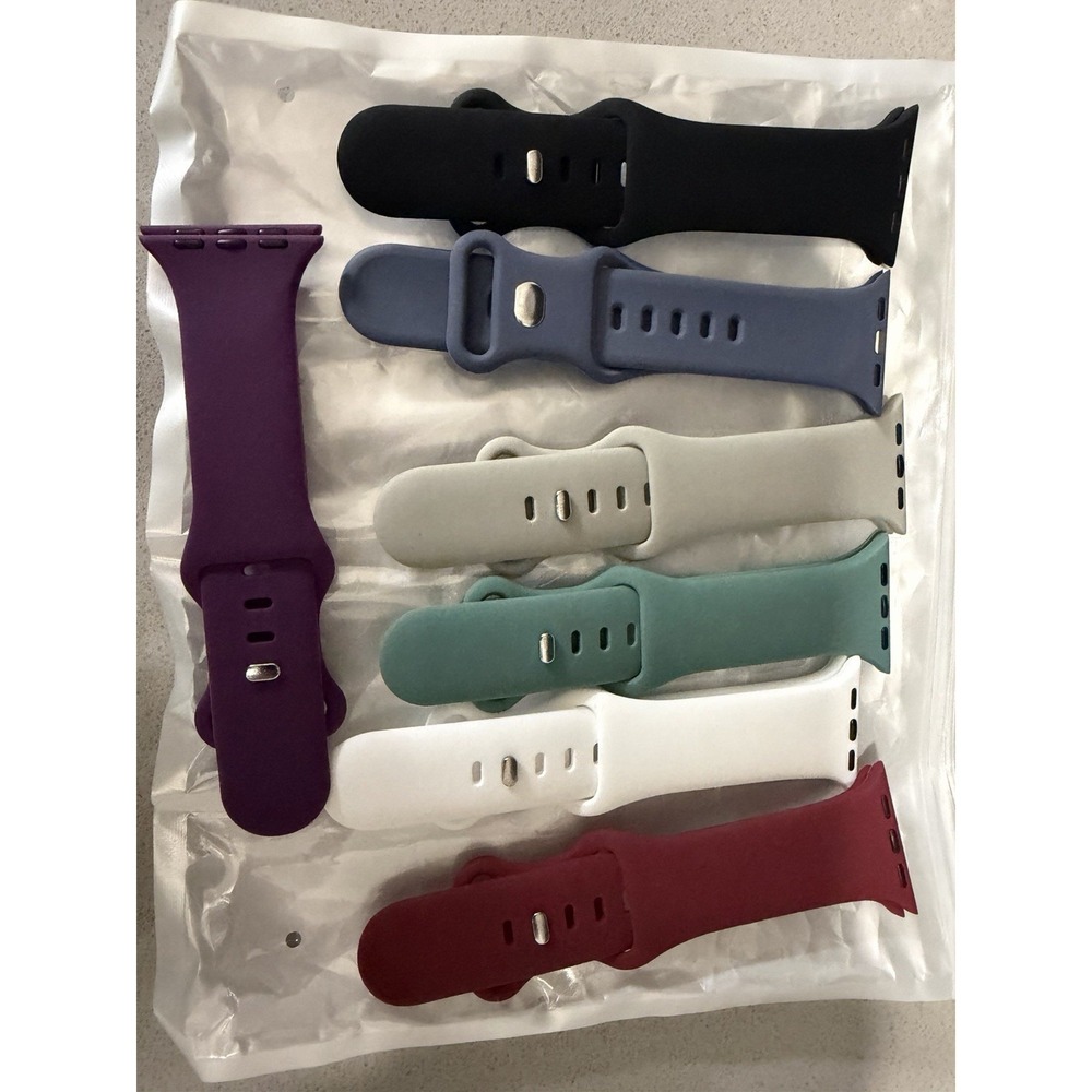 7 Pack Silicone Sport Bands for Apple Watch 38mm 40mm 41mm 42mm Series 11 10 SE